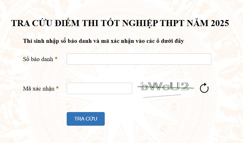 HƯỚNG DẪN TRA CỨU ĐIỂM THI TỐT NGHIỆP THPT NĂM 2025